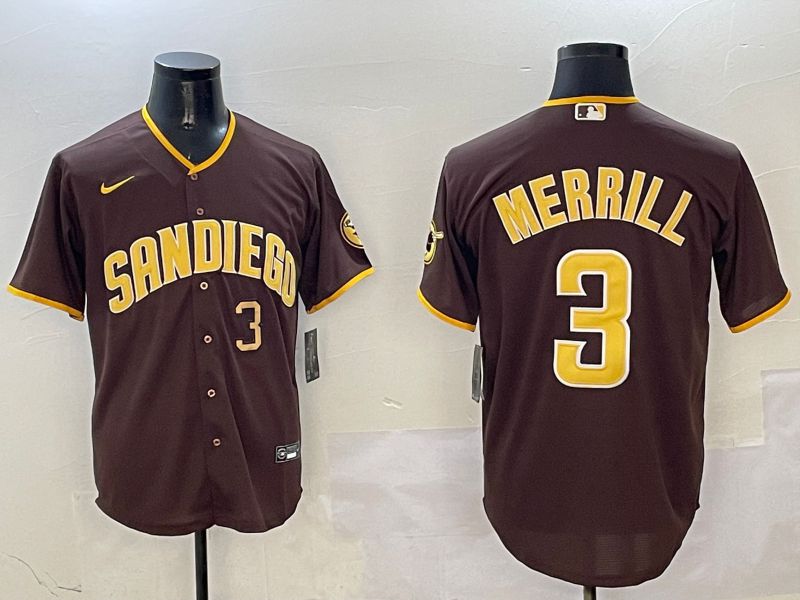 Men San Diego Padres #3 Merrill Brown Game 2025 Nike MLB Jersey style 5